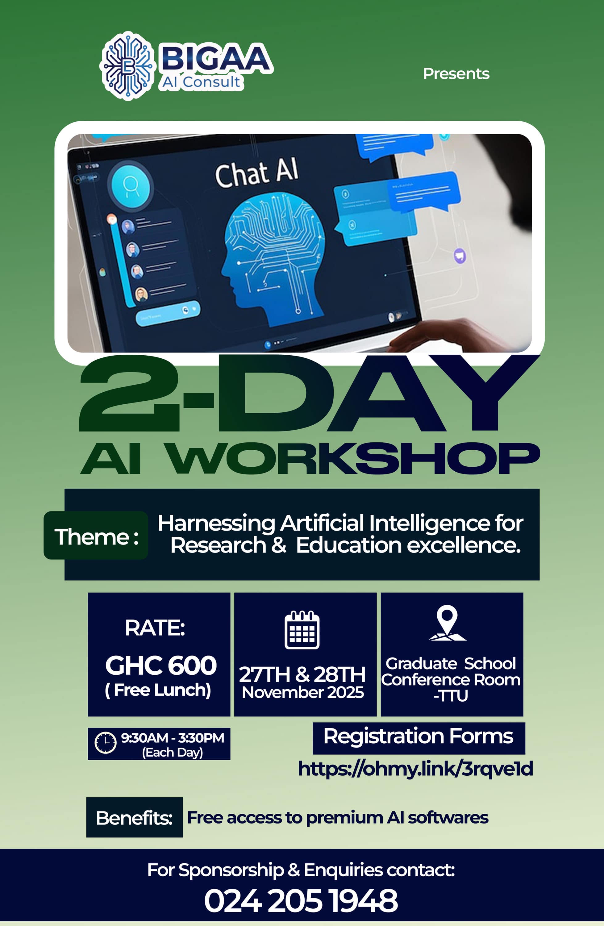 2-Day AI Workshop: Harnessing Artificial Intelligence for Research & Education Excellence - BiGAA Workshop
